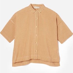 NWT Everlane The Drapey Square Shirt Gingham Burnt orange